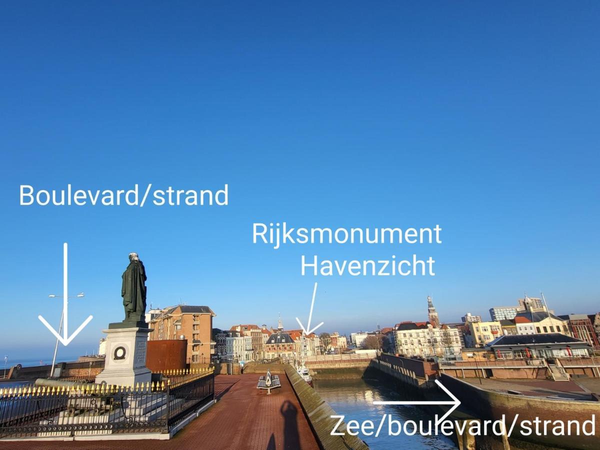 Rijksmonument Havenzicht, Met Zeezicht, Ligging Direct Aan Zee En Centrum Vlissingen Exterior foto